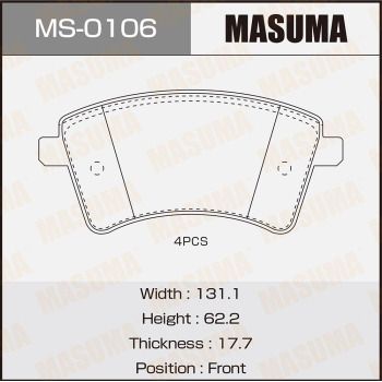 Комплект гальмівних колодок, Masuma MS-0106