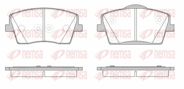 Комплект гальмівних накладок, дискове гальмо, Remsa 1823.00