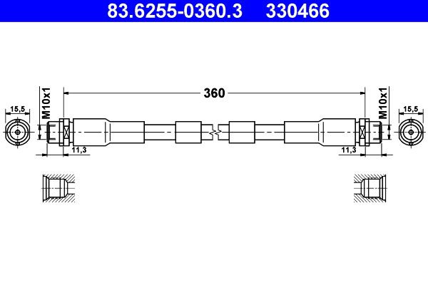 Furtun frana 83.6255-0360.3 ATE