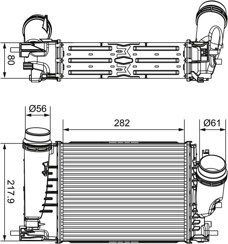 VALEO Intercooler, inlaatluchtkoeler 817175