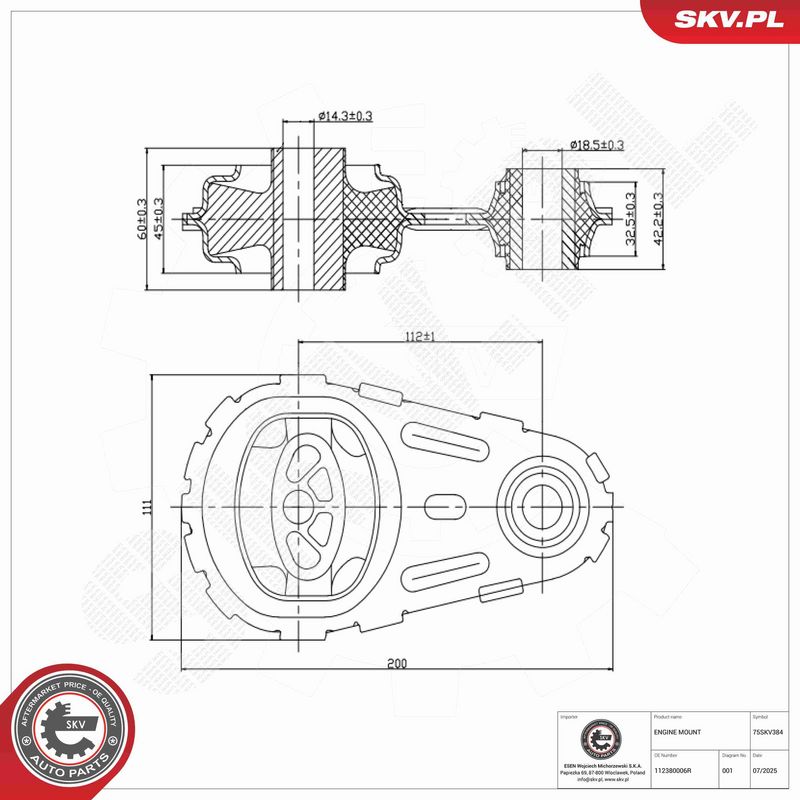 ESEN SKV 75SKV384 Mounting, engine