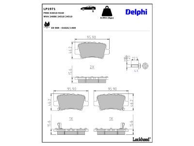 DELPHI LP1971 Brake Pad Set, disc brake