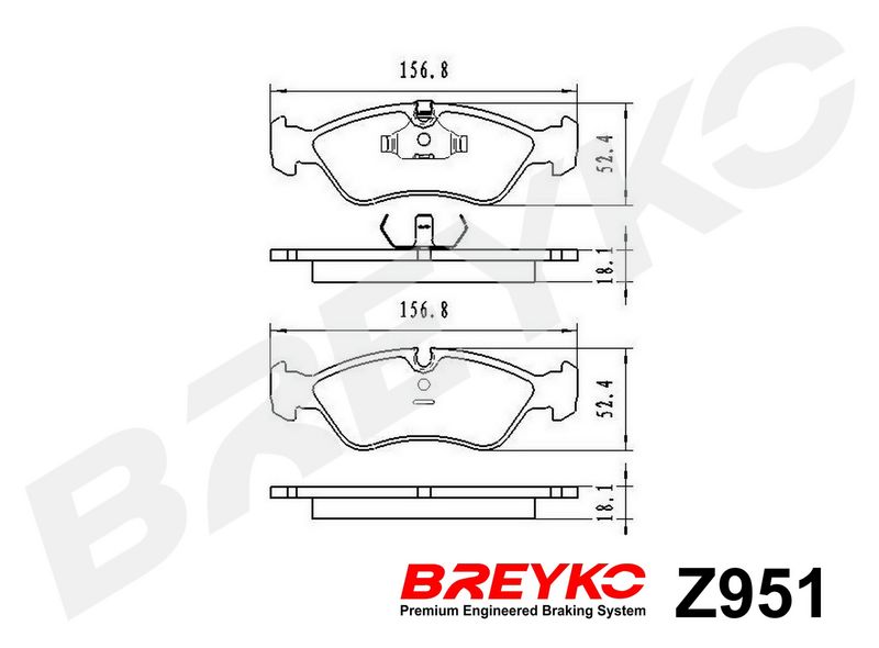 DAVID VASCO Z951 Brake Pad Set, disc brake