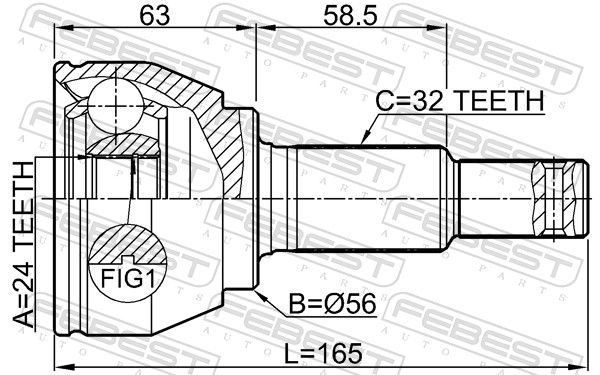 FEBEST 0210-QR25DE Joint Kit, drive shaft