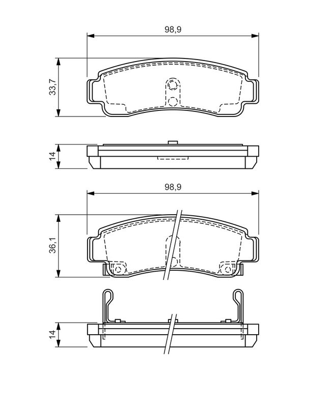 BOSCH 0986424299 Brake Pad Set, disc brake