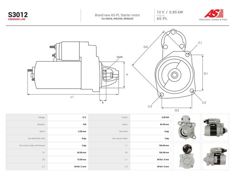 Starter, AS-PL S3012