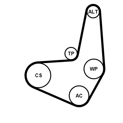 Sada žebrovaných klínových řemenů 6PK1033K2