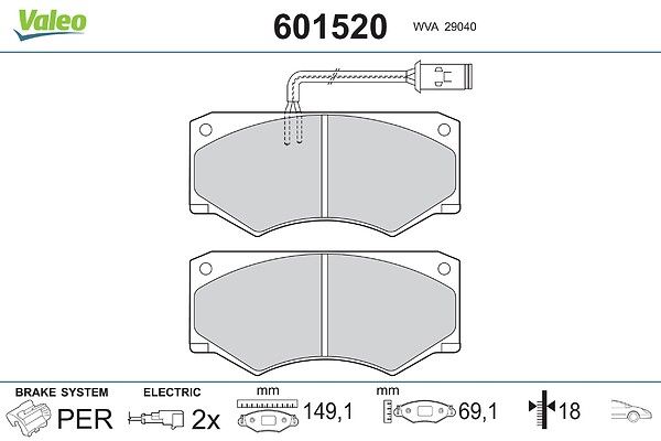 комплект спирачно феродо, дискови спирачки VALEO