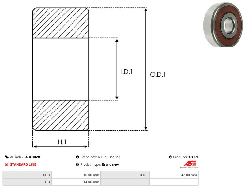 AS-PL ABE9028 Bearing
