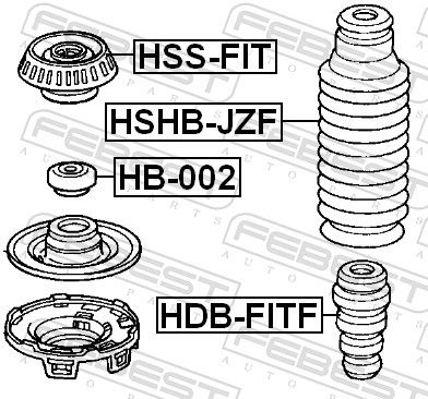 Захисний ковпачок/гофрований кожух, амортизатор, Febest HSHB-JZF