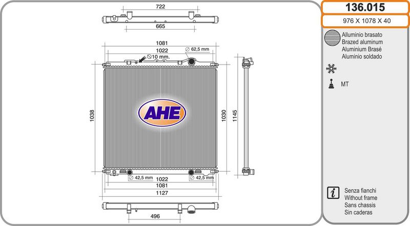 AHE 136.015 - Radiator, engine cooling