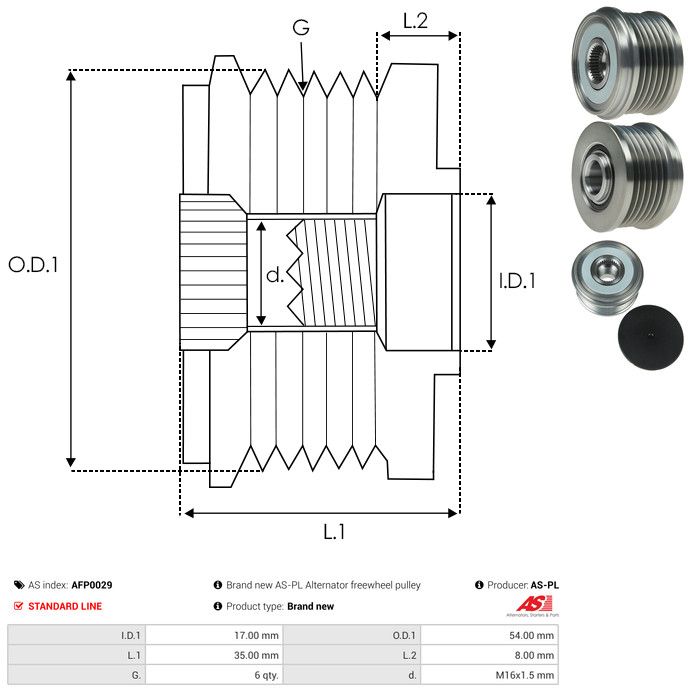 AS-PL AFP0029 Alternator Freewheel Clutch