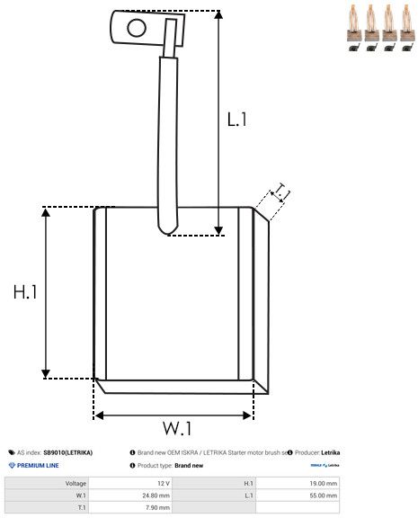 Süsinikuhari, starter, AS-PL SB9010(LETRIKA)