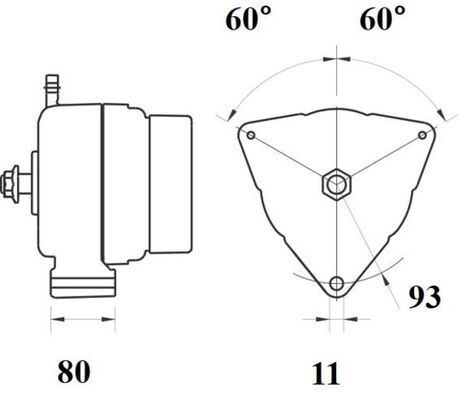 alternátor MAN TGA, TGX, TGS 28V/80A bez řemenice MG709