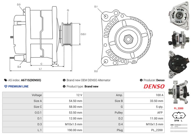 AS-PL A6715(DENSO) Alternator