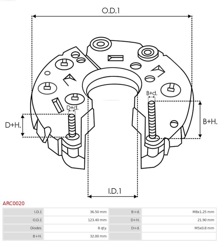 AS-PL ARC0020 Rectifier, alternator