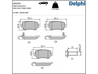DELPHI LP1717 Brake Pad Set, disc brake