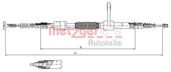 METZGER huzal, rögzítőfék 251.34