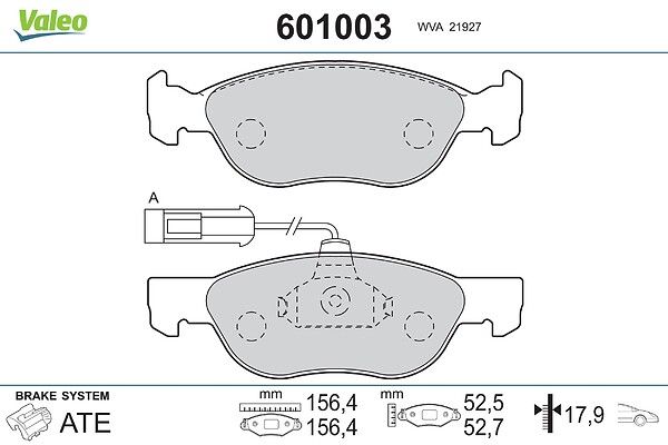 комплект спирачно феродо, дискови спирачки VALEO