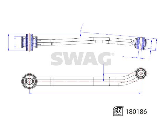 SWAG 33 10 6956 Control/Trailing Arm, wheel suspension