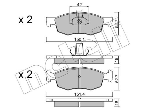 METELLI fékbetétkészlet, tárcsafék 22-0274-2