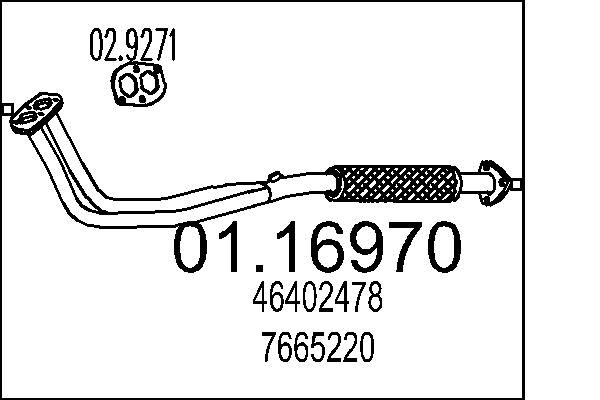 MTS kipufogócső 01.16970