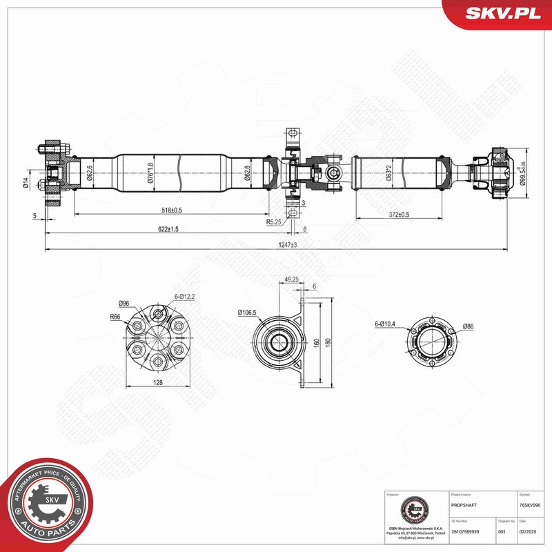ESEN SKV 76SKV090 - Drive Shaft