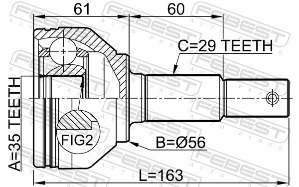 FEBEST 0210-J1020 Joint Kit, drive shaft