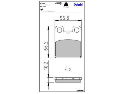 DELPHI LP3382 - Brake Pad Set, disc parking brake