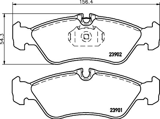 Комплект гальмівних накладок, дискове гальмо, Hella 8DB355014-401