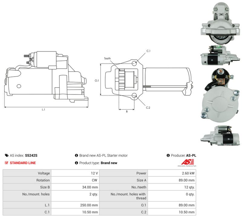 Starter, AS-PL S5242S