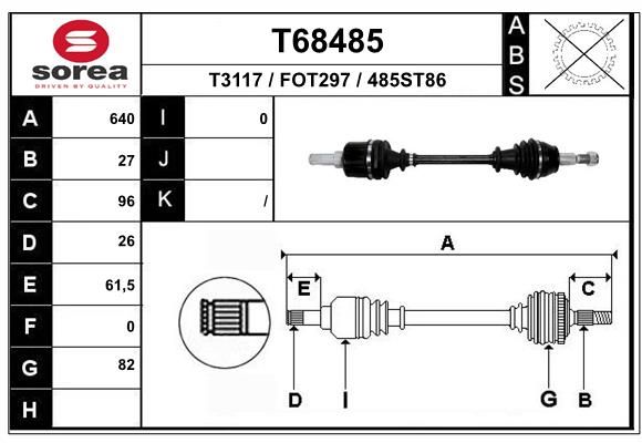 EAI hajtótengely T68485