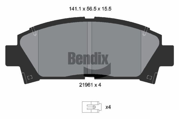 BENDIX Braking fékbetétkészlet, tárcsafék BPD1866