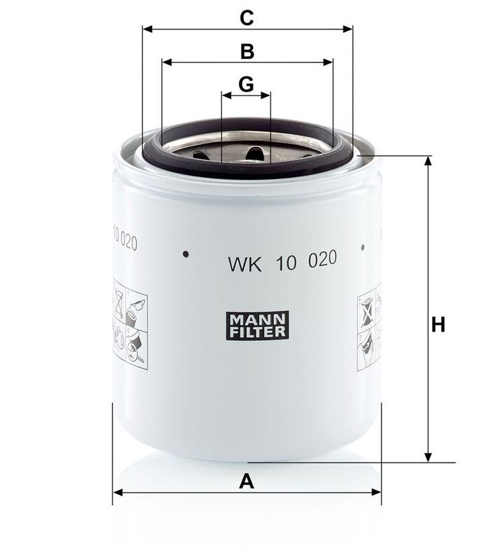 Kütusefilter, MANN-FILTER WK 10 020