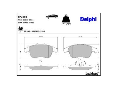 DELPHI LP2181 Brake Pad Set, disc brake