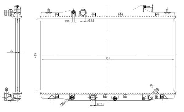 Радіатор, система охолодження двигуна, Nrf 550040