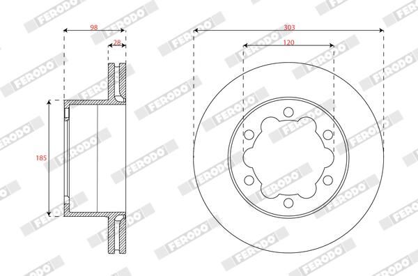 FERODO Disque de frein DDF3105C-1
