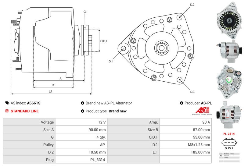AS-PL A6661S Alternator