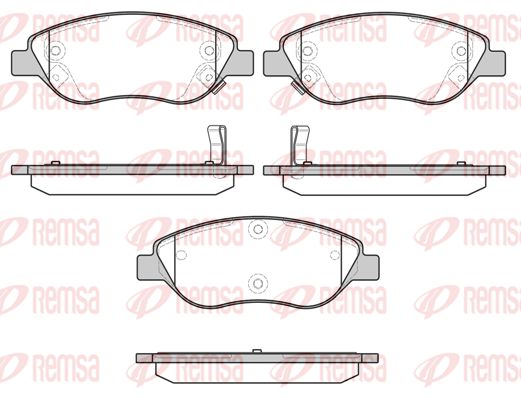 Комплект гальмівних накладок, дискове гальмо, Remsa 0860.12