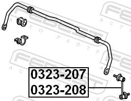 FEBEST 0323-208 Link/Coupling Rod, stabiliser bar