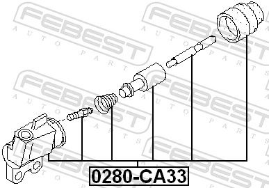 FEBEST 0280-A33 Slave Cylinder, clutch