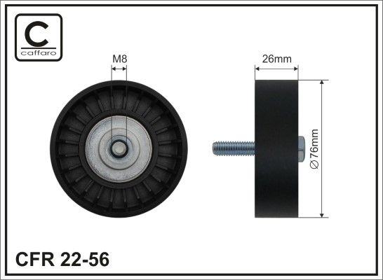 Відвідний/напрямний ролик, поліклиновий ремінь, Caffaro 2256