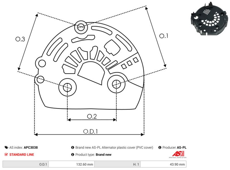 Kaitsekate, generaator, AS-PL APC3038