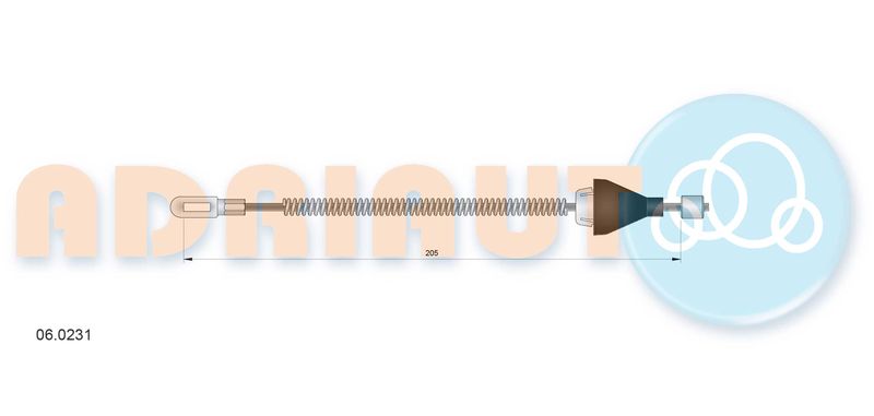 Тросовий привод, стоянкове гальмо, Adriauto 06.0231