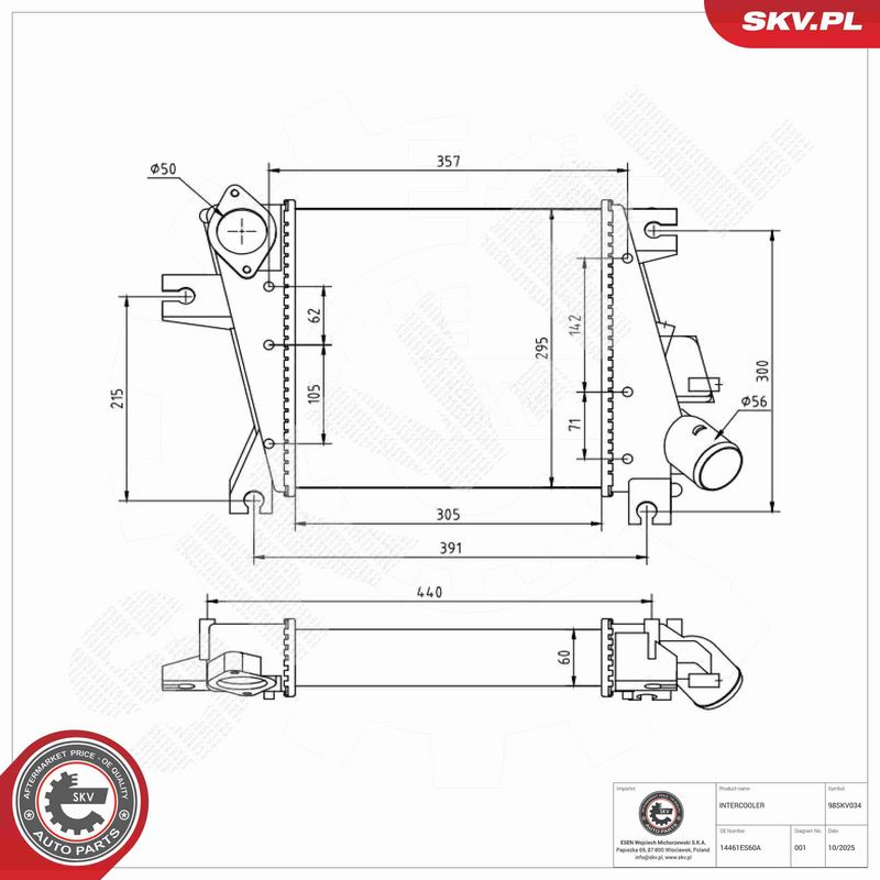 This part match OEM code: 14461ES61C