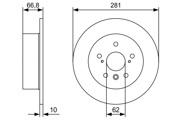 Диск гальмівний задній D280 TOYOTA Camry 11-18, Camry USA 11-15, Avalon 13-18; LEXUS ES 12-18, ES 06-12 4243106120