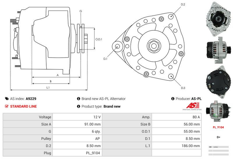 AS-PL A9229 Alternator