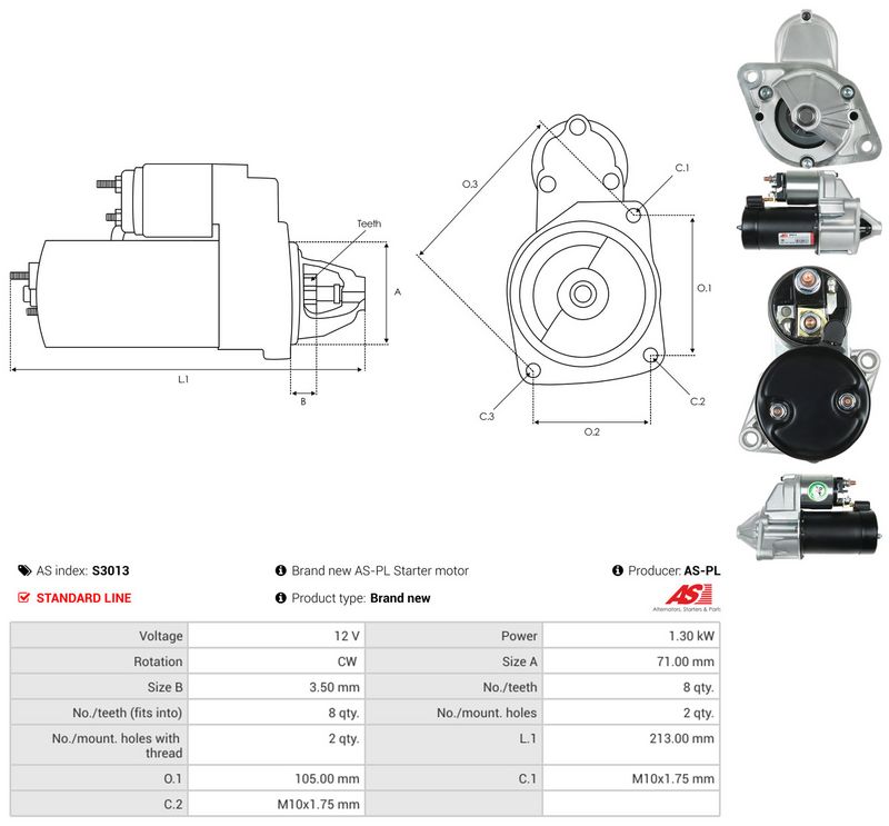 Starter, AS-PL S3013