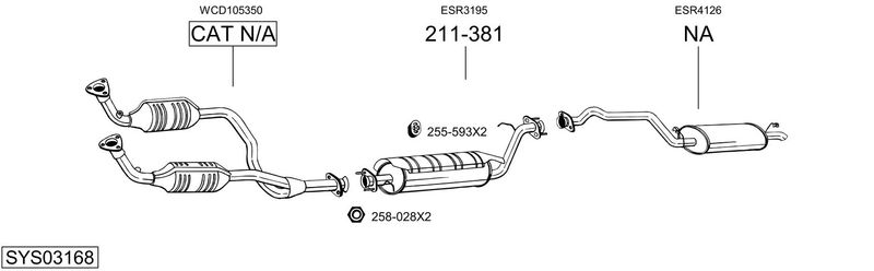 BOSAL kipufogórendszer SYS03168