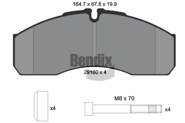 BENDIX Braking fékbetétkészlet, tárcsafék BPD1593